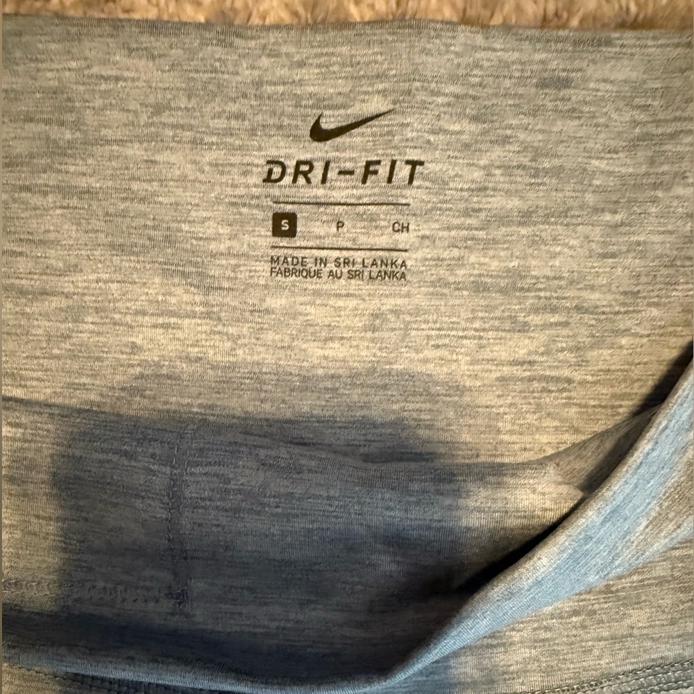 Nike Dri-FIT Heathered Gray/blue High-Waisted Ruched Leg Leggings Women’s Small - Picture 3 of 6